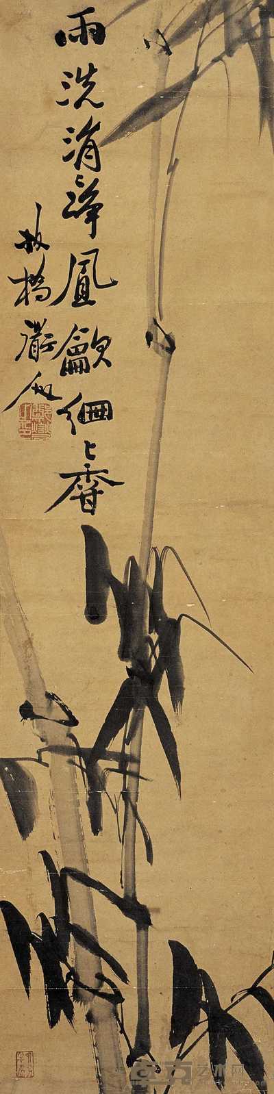 郑板桥（款） 墨竹 立轴 123×31cm